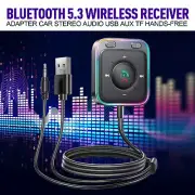 Wireless Bluetooth 5.3 Receiver AUX Audio Stereo Music Hands Free Car Adapter (for: Fiat)