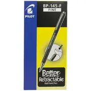 Pilot BP-145 Fine Retractable Ballpoint Pens Black 12 Pack