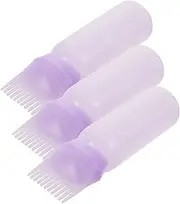 3pcs Medicine Bottle Hair Oil Bottle Spray Bottle Conditioner Plant Condiment Squeeze Comb Apply Bottle Root Comb Applicator Bottle for Hair Oil Hair Bottle Applicator Comb Bottle Baluue