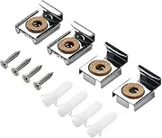 YUENTOEN Mirror Hanger Clips Set, 2 Sets (8 Pieces) Metal Spring Loaded Mirror Hanger Clips with Plugs and Screws