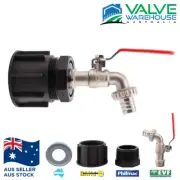 *PREMIUM* IBC Tank Adaptor to BSP Kit 2" - Brass Ball Valve Hose Tap Outlet 3/4"