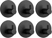 [6 Pack] Stainless Steel Wall Hook, 6 self- 3M Adhesive Hooks, Towel Hook, Endurance Wall Hooks, Hook, Waterproof Rod, Suitable for Bathroom, Kitchen, Home, Office