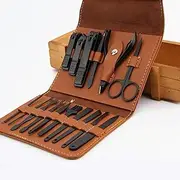 DAWNTREES Nail Clippers,16 in 1 Manicure Set,Nail Care Kit, Nail Tools,Pedicure Grooming Kit Toenail Clippers Cutter Ear Pick Nose Hair Scissors for Man&Women Gift