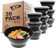 Freshware Meal Prep Bowl Containers [30 Pack] Plastic Bowls with Lids for Soup and Salad, Food Storage Bento Box, BPA Free, Stackable, Lunch Boxes, Microwave/Dishwasher/Freezer Safe (42 oz)