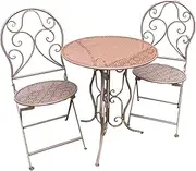 Patio Setting Mia 3 Piece Bistro Balcony Pool Deck Metal Steel Rust Garden Furniture Outdoor Home Decor