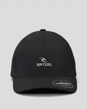 [Rip Curl] Rip Curl Men's Vaporcool Delta Flexfit Cap in Black Size Small/Medium S/M Black