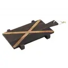 Davis & Waddell Voyage Rectangular Board with Feet (Natural/Black/Tan) - 48x25x4