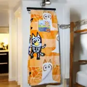 Bluey Orange Halloween Mummy and Skeleton Plush Throw Blanket Bluey And Bingo
