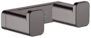 Hansgrohe 41755 AddStoris Double Robe Hook - Brushed Black Chrome