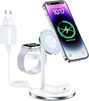 3 in 1 Wireless Charger, 18W Foldable Inductive Charging Station, Wireless Charger for iPhone 14 13 12 11 Pro Max/Se 3/Xs/XR/X/8+ for Apple Watch 7/6/Se/5/4/3/2/1 for Airpods Pro/1 2/3