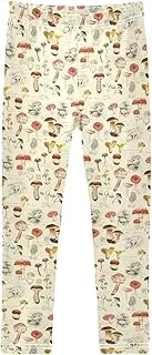 [Joisal] Floral Pattern Pants for Girls, Flexible for Girls Activewear Leggings, Girls Leggings 4t
