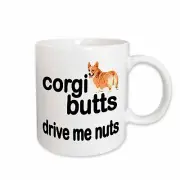 3dRose Corgi butts drive me nuts Mug