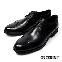 在飛比找momo購物網優惠-【CR CERINI】經典雕花翼紋綁帶德比鞋 黑色(CR21