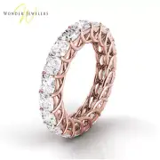 2.3ctw Cushion Diamond Trellis Set Eternity Band 14K Rose Gold (F-G/VS2)