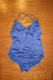 ❤️12 SEAFOLLY AUSTRALIA ONE-PIECE Swimwear BRA TOP SWIM SUIT RUFFLE SHIMMER $135