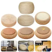 Handmade Straw Flat Seat Cushion Tatami Floor Pillow Round Sitting Padded