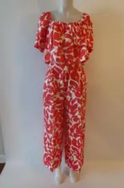 NWT Womens Rhode Red Caspian Lagoon White 2 Pc Set Helena Top/M Campbell Pants/6