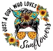 Sublimation Print A Girl Who Loves Sunflowers Ready To Press Heat Transfer