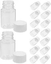 HOMOBABE 20ml Wide Mouth Plastic Reagent Bottles with Screw Caps Sample Containers for Liquids Laboratory Bottles for Storage