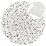 2500 Pcs Clay Beads Polymer Clay Beads for Jewelry Making, Flat Round White