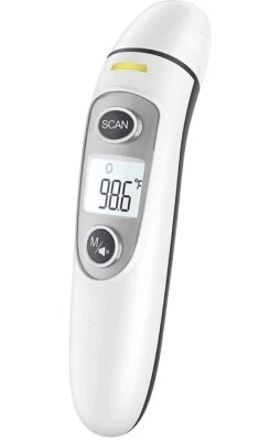 No Touch Thermometer, Forehead and Ear Thermometer with Fever Alarm