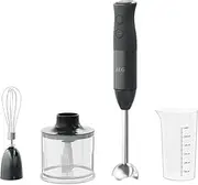 [AEG] HB4-1-6GG Hand Blender / 2 Stainless Steel Blades/Includes Extensive Accessories/BPA-Free / 2 Speed Levels/Turbo Function/Dishwasher Safe/Brushed Stainless Steel/Granite Grey