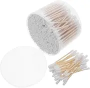 NOLITOY Safe Baby Ear Swabs 500pcs Cotton Tips on Wooden Sticks for Gentle Ear Cleaning Beauty Applications