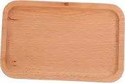 HEALEEP Beech Rectangular Snack Tray Multipurpose Serving Platter for Sushi Fruit and Bread Appetizer Plate for Home Dining and Entertaining