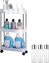 Cart Storage Rack | Multi-Tier Rolling Organizer | Durable Utility Cart With Wheels for Storing Laundry Detergent, Mineral Water, Shower Gel | Space-Saving Mobile Rack for Bathroom, Kitchen, Cleani
