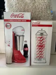 Retro Vintage Coca Cola 2- Speed Milkshake Maker and Straw Dispenser