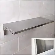 Exquisite Stainless Steel Folding Wall Table Workbench for Small Spaces Wall Mounted Desk with Laundry Folding Table Wall Mount Floating Desk 120x40cm/47.2x15.7in