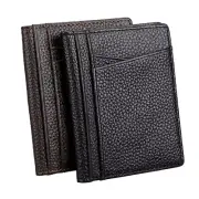 Men Slim Wallet Driver License Purse Leather Credit Card Holder Thin Card Pocket