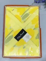 Vtg Vera Neumann Linen Placemat Cotton Napkins Table Set Yellow Green 8 Pcs NEW