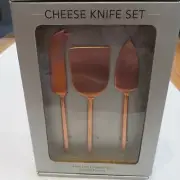 Be Home Matte Copper Plated Cheese Knife Server Set of Three NEW $48