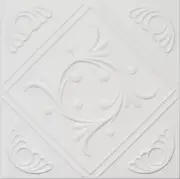 DIY Ceiling Tiles, Glue Up 20x20, Pure White Satin Hand painted, Pack of 8, - R2