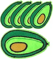 ARTSEWPLY 5pcs Avocado Iron Patches Cute Embroidered Appliques for Jackets Backpacks Jeans Durable Fruit Patches for DIY Clothing Repair and Decoration