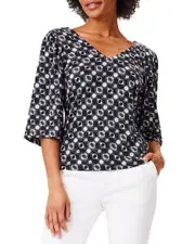 NIC+ZOE Midnight Shibori Top