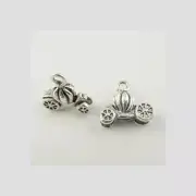 Bulk 50 Pumpkin Carriage Charms Antique Silver Metal 14 x 12 mm US Seller 010