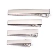 10Pcs Diy Hair Clips Blank Alligator Silver Metal Accessories Kids Women