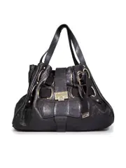 Black Leather Riki Tote