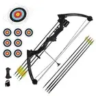 Youth Top Archery Black Hunting Bow Compound Bow Set 15-20 lb 4 or 8 arrow M110