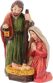 COOPHYA Christmas Nativity Set Religious Decor Jesus Birth Scene Ornament Handicraft Tabletop Small Nativity Statue for Home