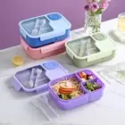 Portable Bento Box 3 Grid Microwave Food Storage Container Lunch Box for Kids