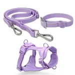 寵物牽引繩 狗狗牽引繩 防水可調整項圈 狗繩胸背套裝
