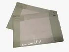 New With Tags Rich Home White Green Linen 8 Designer Placemats 19"x13" (2 Sets)