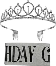 [OHPHCALL] 1 Set Birthday Sash Crown Set Smooth Sash Delicate Crown Birthday Party Favor
