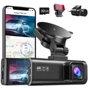 REDTIGER Dash Cam Front and Rear 4K Full HD Dash Camera Built-in Wi-Fi GPS