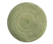 Green35Cm Round Placemats Weave Table Mats Anti-Skid Heat-Resistant Placemats (Green)