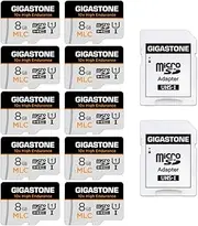 [10x High Endurance] Gigastone 8GB 10-Pack MLC Micro SD Card, 10x High Endurance Full HD Video Recording, Security Cam, Dash Cam, Surveillance Compatible 85 MB/s, U1 C10