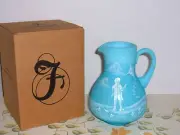 Fenton Mary Gregory SKY BLUE PITCHER LE #339/1250, “A Cloudy Day For Flying” NIB